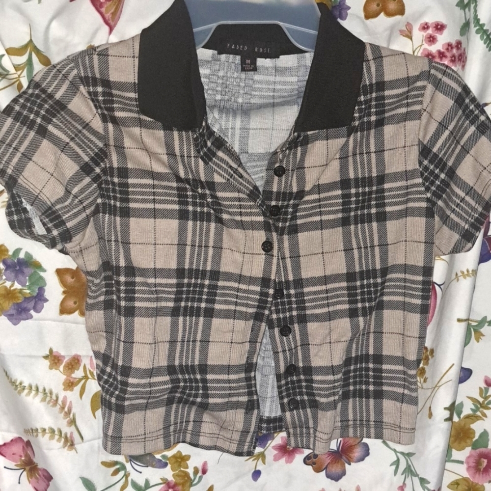button-up crop top